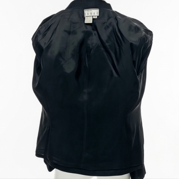 Kenar Black Linen Military Style Blazer with Gold Buttons - Picture 5 of 6